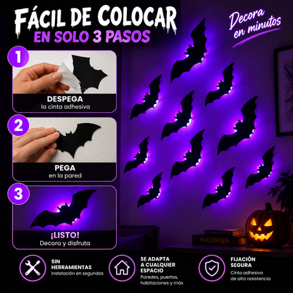 Murciélagos con luz para decorar Halloween